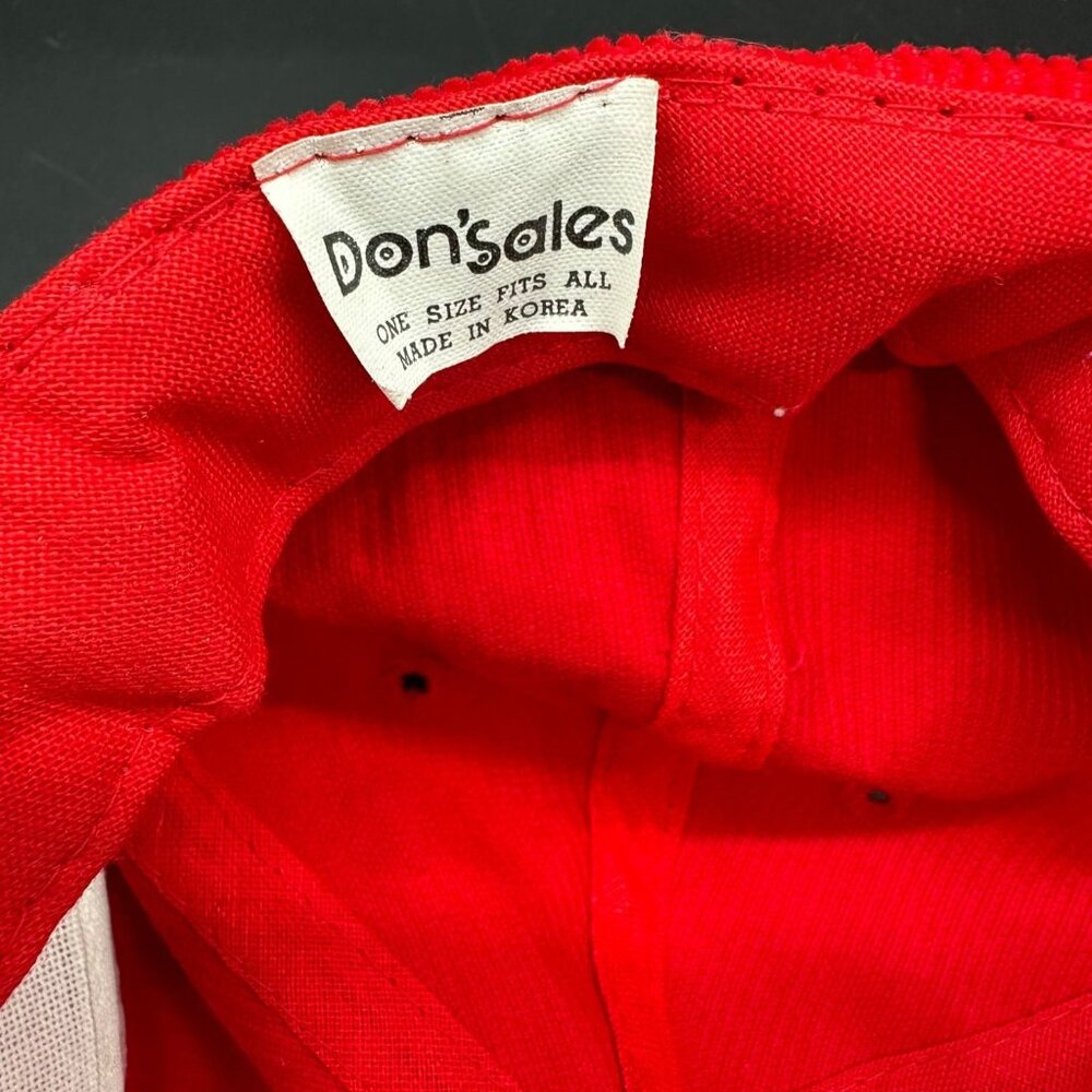 Vintage Buck Knives Hat Red Corduroy Adjustable Trucker Cap Made In Korea Retro - Picture 9 of 10